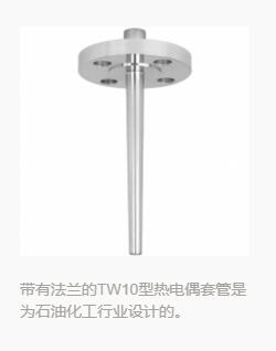 帶有法蘭的TW10型熱電偶套管是為石油化工行業設計的。