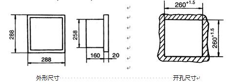 XJGA系列中型智能圓圖數(shù)顯記錄調(diào)節(jié)儀外形及開孔尺寸